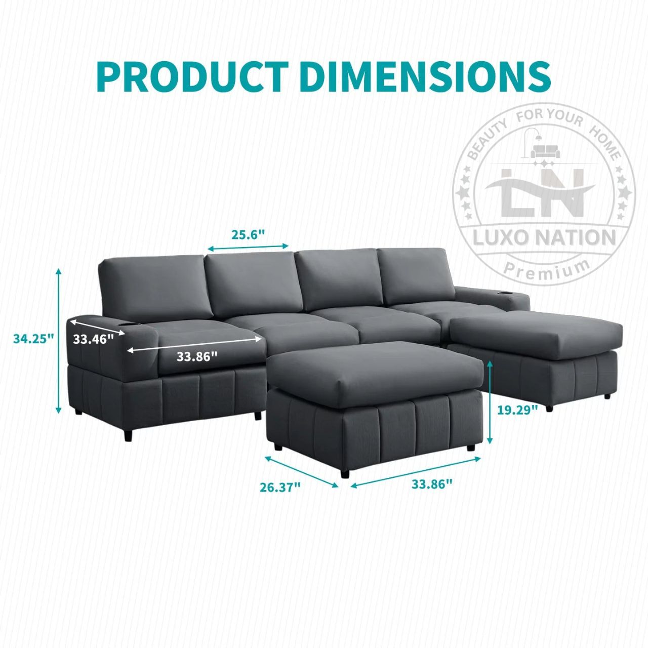 Luxo Nation Luxury L-Shaped & U-Shaped Sofas – Premium Comfort sofa